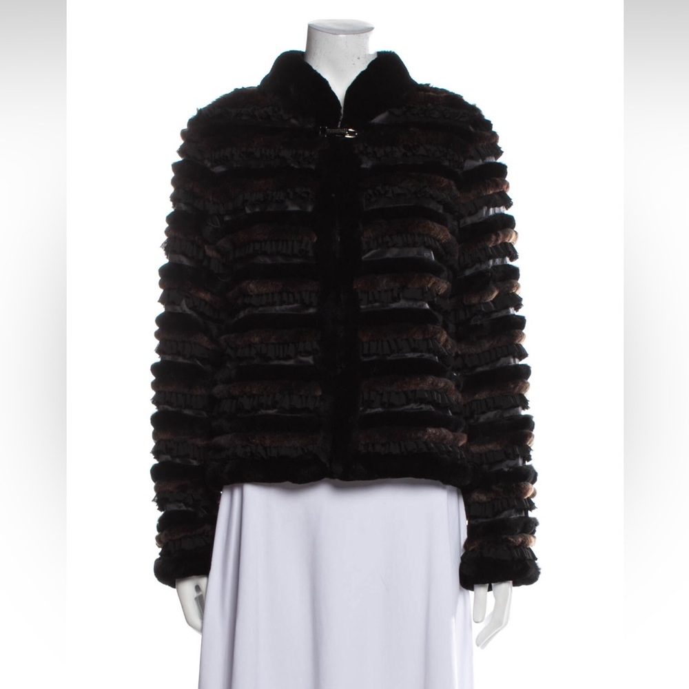 Dino Gaspari ribbons and fur jacket
